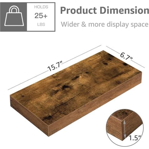 Floating Shelves for Wall Bathroom Shelf Bedroom Kitchen Farmhouse - Picture 3 of 6